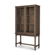 Mercana Cromwell Spiral Turned Display Cabinet | Mid-Brown Wood