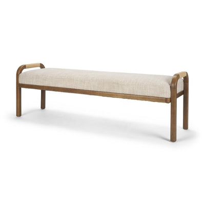 Mercana Freya Upholstered Brown Wood Frame Bench