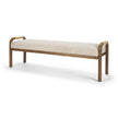 Mercana Freya Upholstered Brown Wood Frame Bench