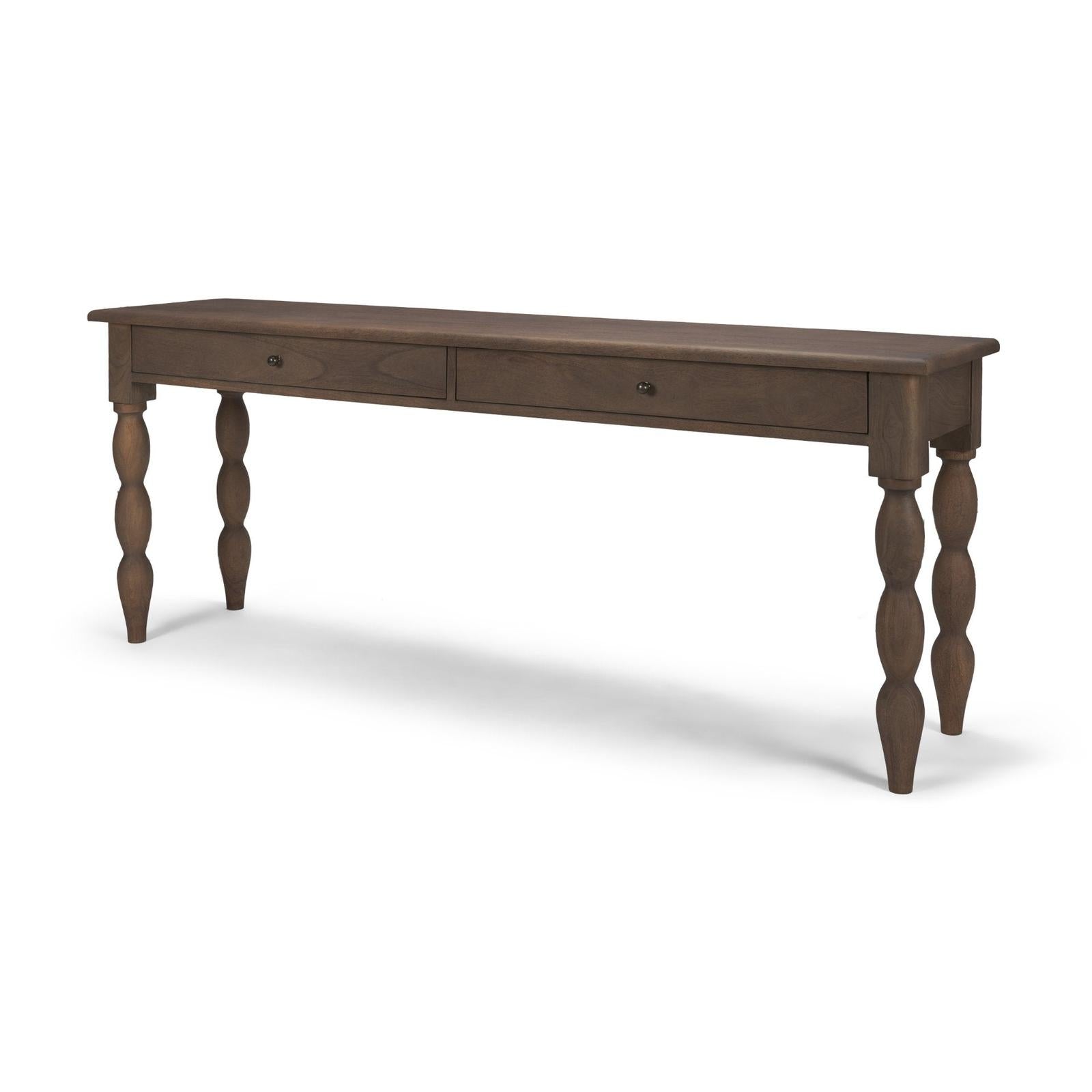 Mercana Angeline Spool Turned 2 Drawers Console Table