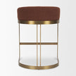 Mercana Hollyfield Burgundy Fabric Seat Gold Metal Base Counter Stool