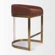 Mercana Hollyfield Burgundy Fabric Seat Gold Metal Base Counter Stool