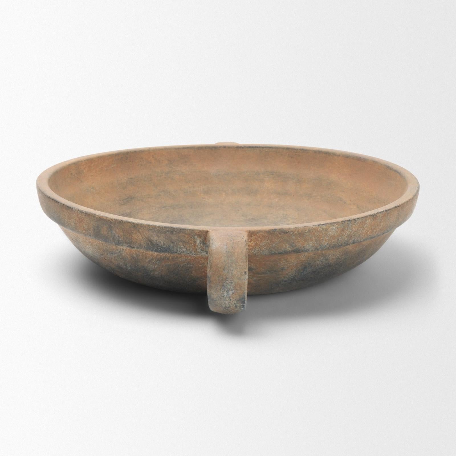Mercana Cotto Round w/ Handles Weathered Terracotta Decorative Bowl