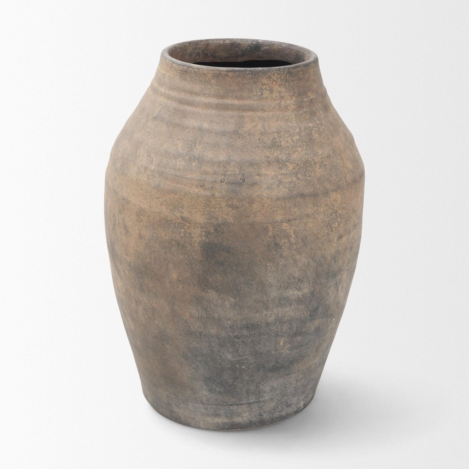 Mercana Cotto Weathered Terracotta Urn Vase