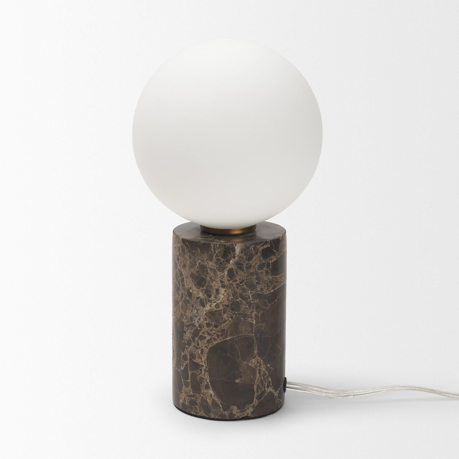 Mercana Caldo Marble Base w/ Frosted Glass Globe Table Lamp