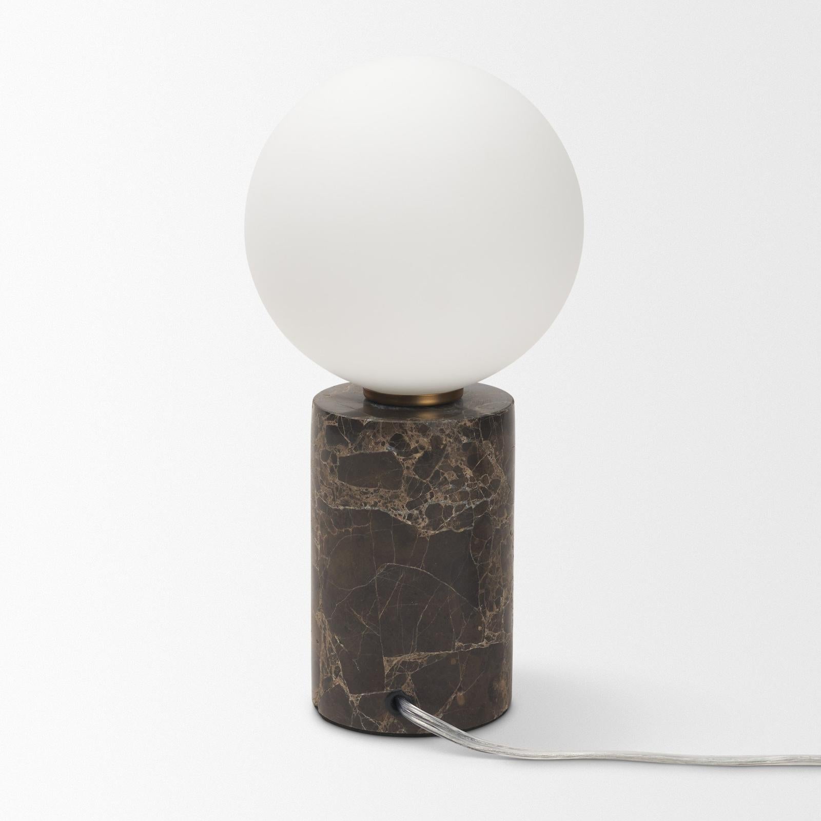 Mercana Caldo Marble Base w/ Frosted Glass Globe Table Lamp