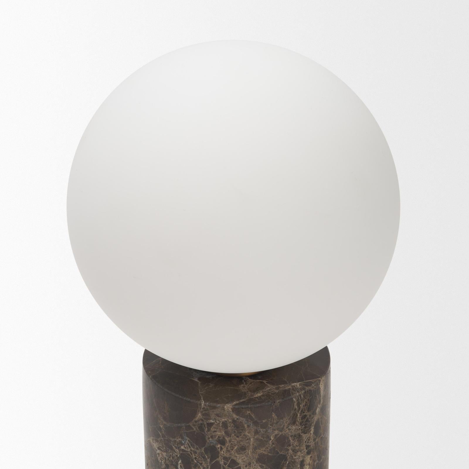 Mercana Caldo Marble Base w/ Frosted Glass Globe Table Lamp