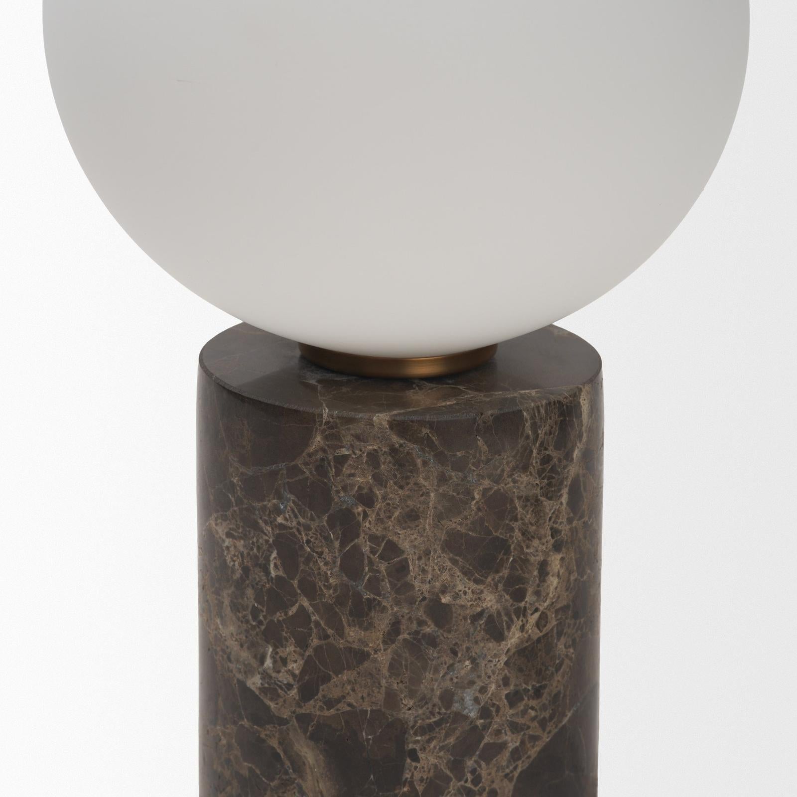 Mercana Caldo Marble Base w/ Frosted Glass Globe Table Lamp