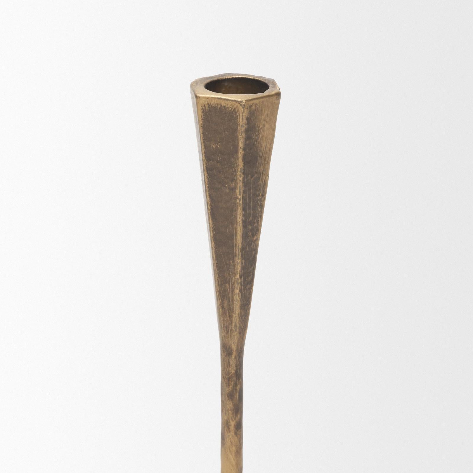 Mercana Naja Antique Brass Metal Double Taper Candle Holder