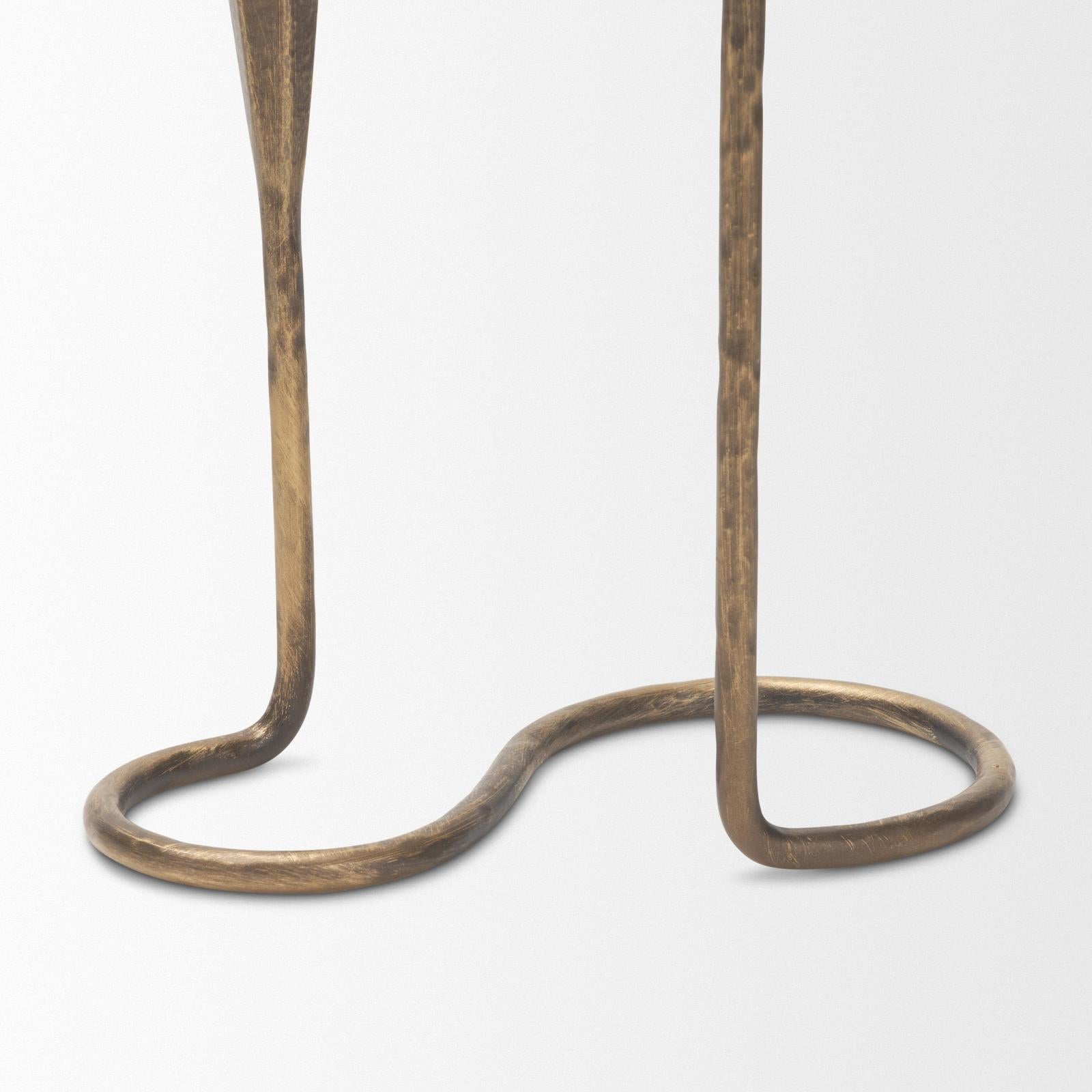 Mercana Naja Antique Brass Metal Double Taper Candle Holder