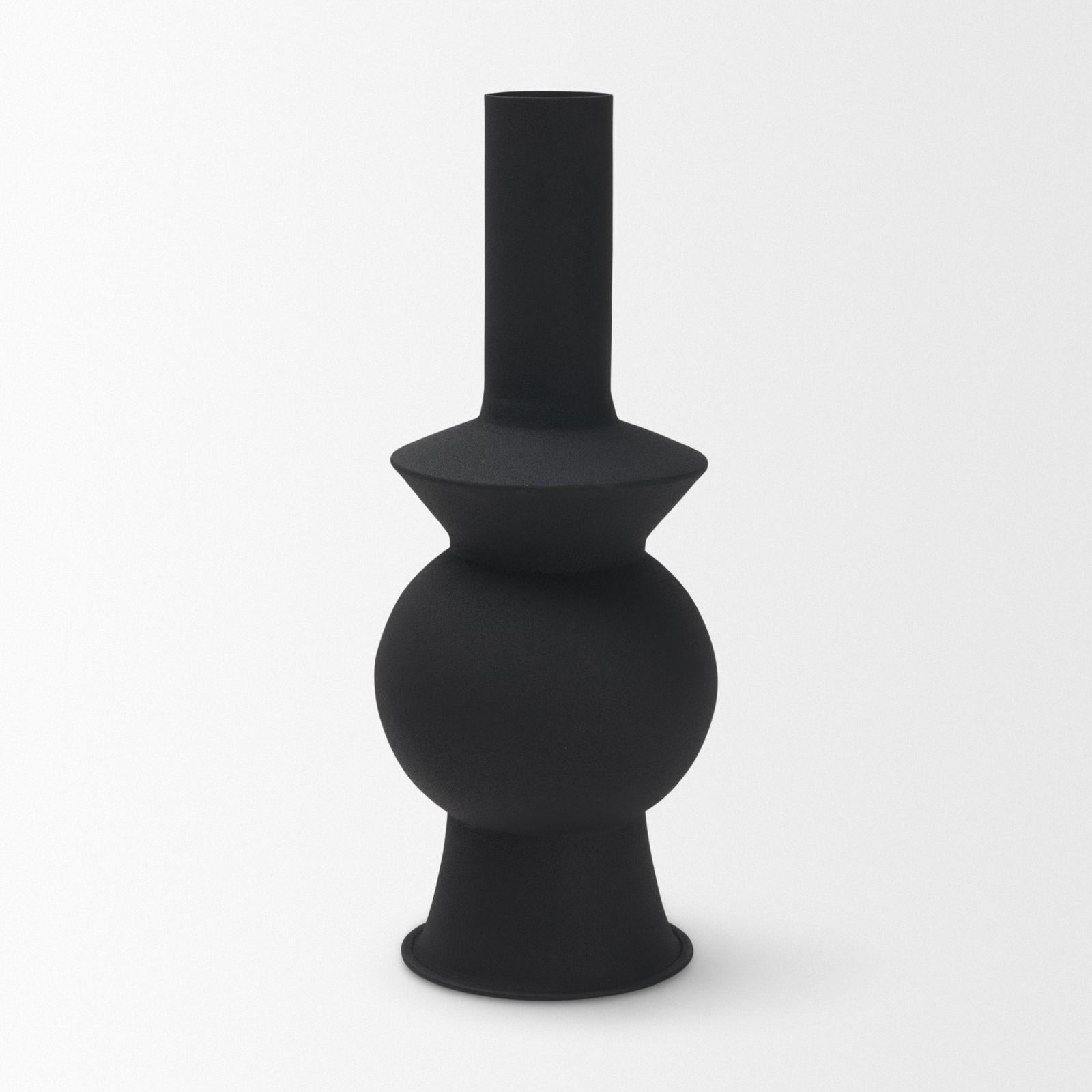 Mercana Veda Black Metal Geometric Vase