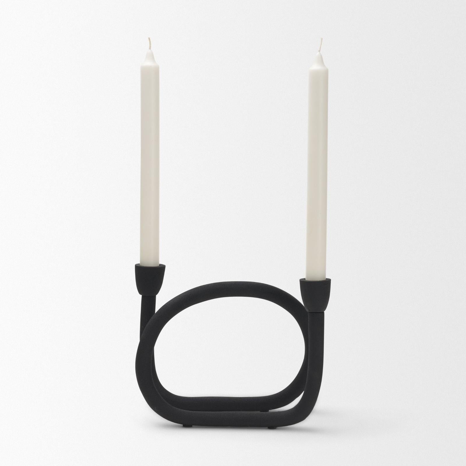 Mercana Serpens Black Metal Candle Holder