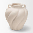 Mercana Syros Twisted Cream Ceramic Urn Vase