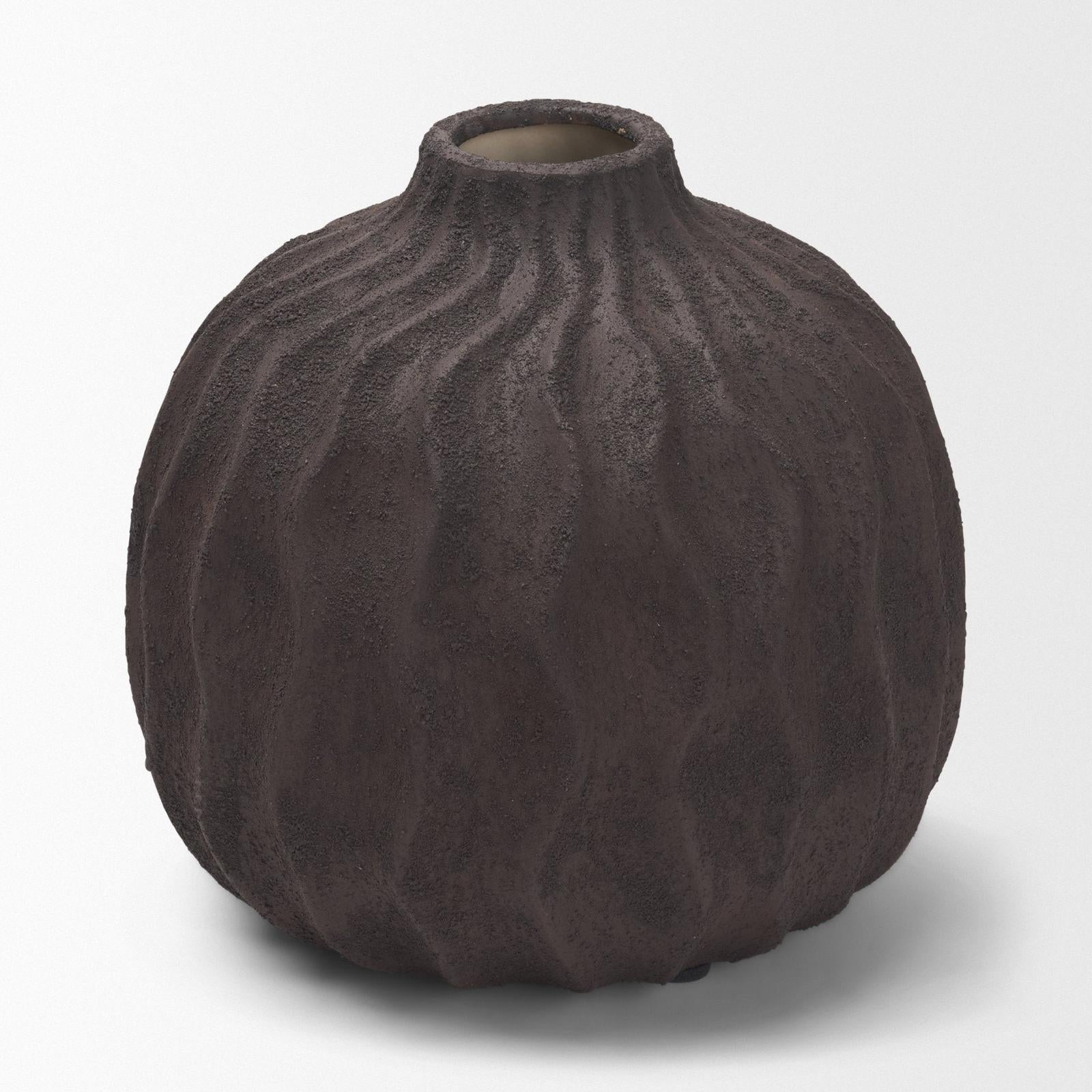 Mercana Tidal Ceramic Rippled Decorative Vase