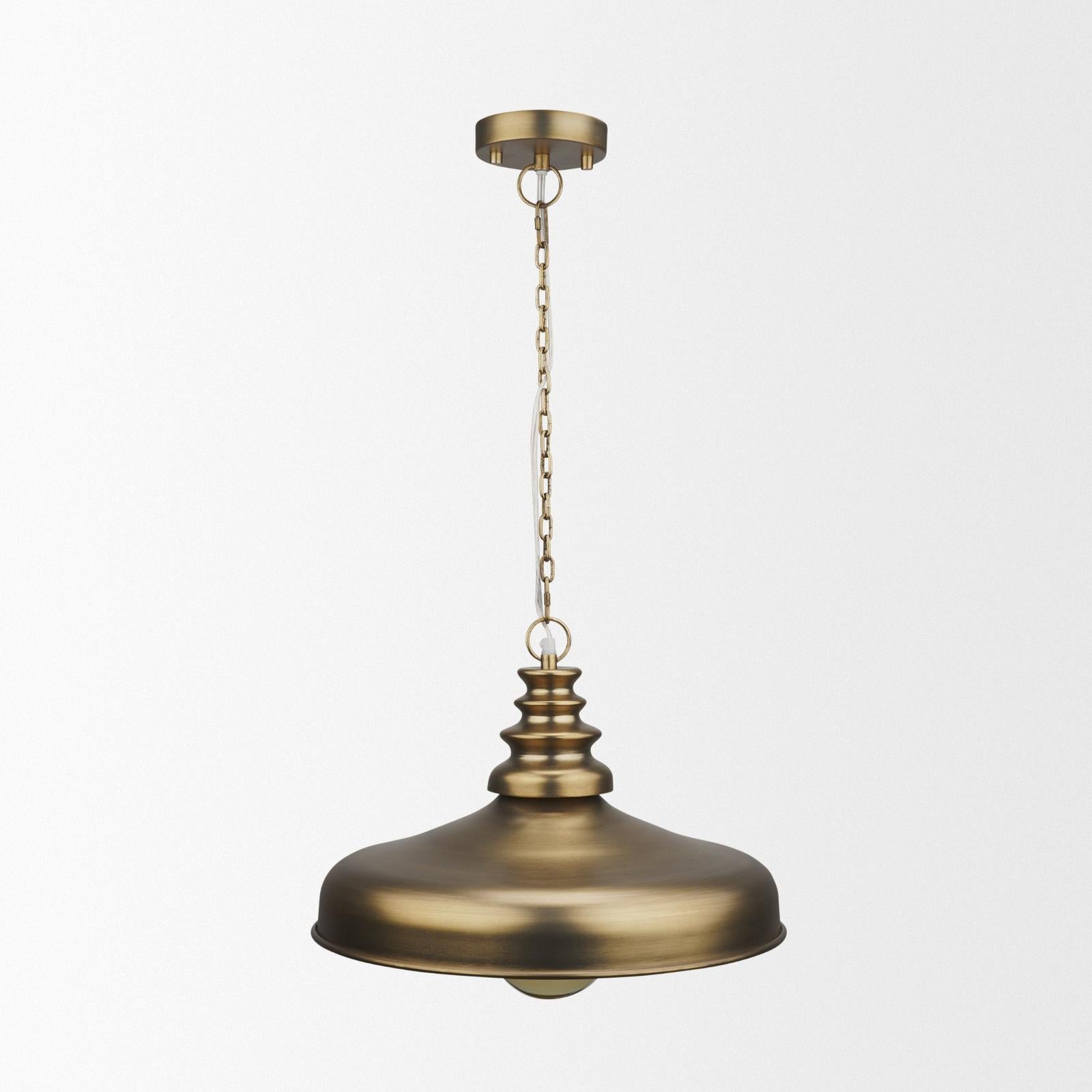 Mercana Keller Antiqued Brass Metal 1-Light Pendant