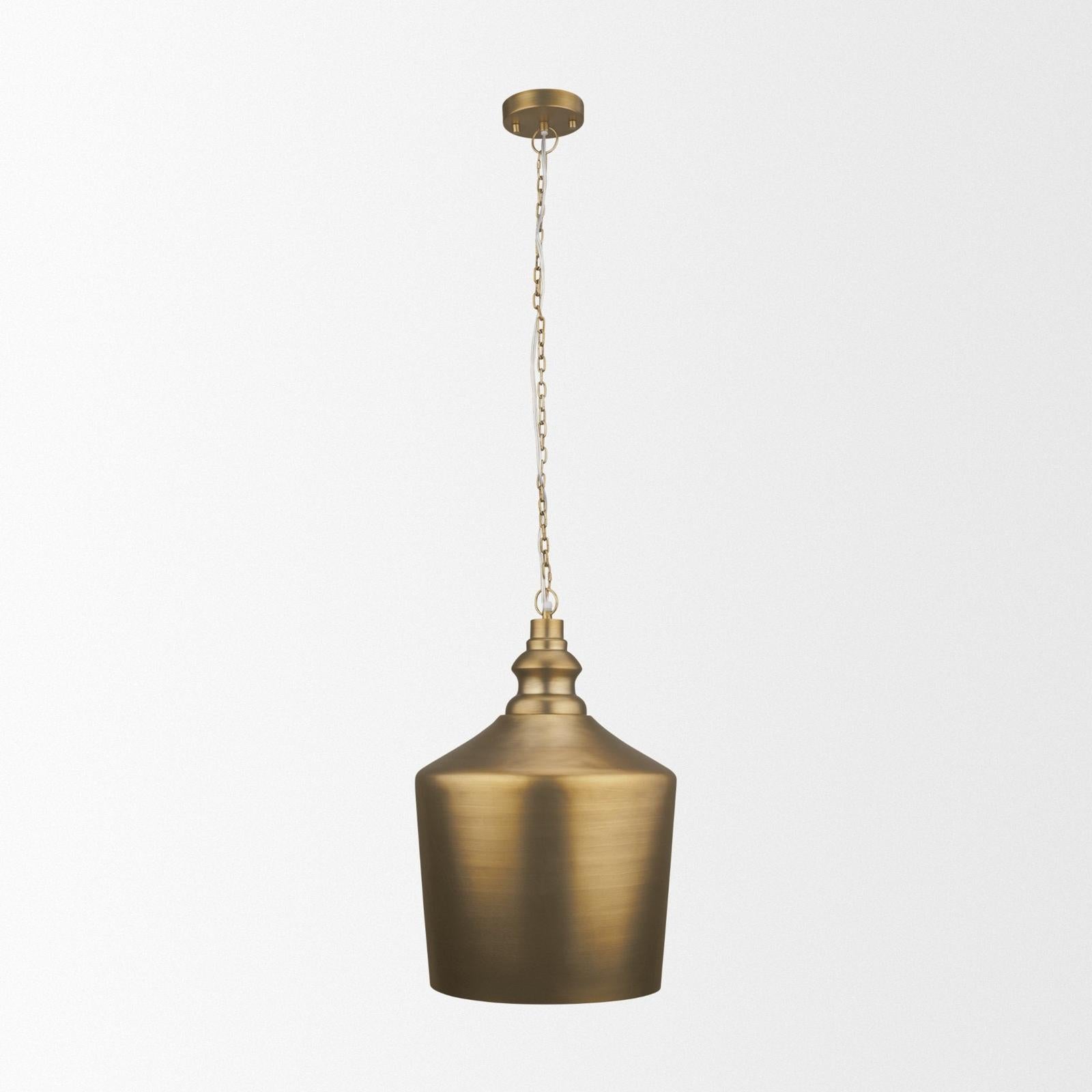 Mercana Keller Antiqued Brass Metal 1-Light Pendant