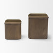 Mercana Benton Wood w/ Brass Handle Decorative Box Set