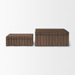 Mercana Strata Fluted Walnut Wood Decorative Box Set