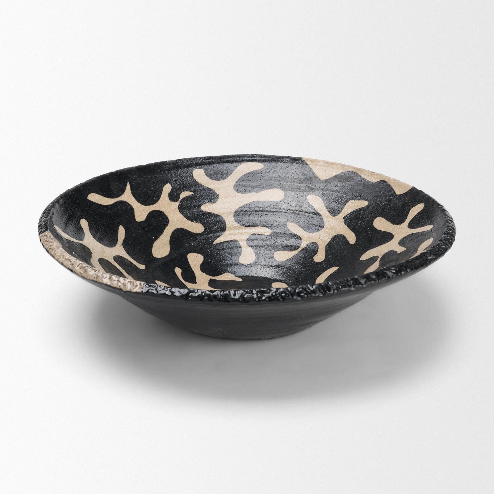 Mercana Bosma Black and Cream Ceramic Decorative Bowl