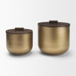 Mercana Voss Brass Metal w/ Dark Brown Lid Canister Set