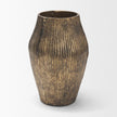 Mercana Patine Wide Metal Fluted Decorative Vase