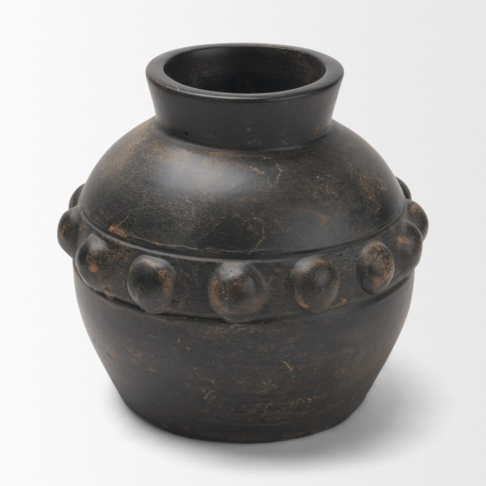 Mercana Douro Earthy Brown Dotted Vase