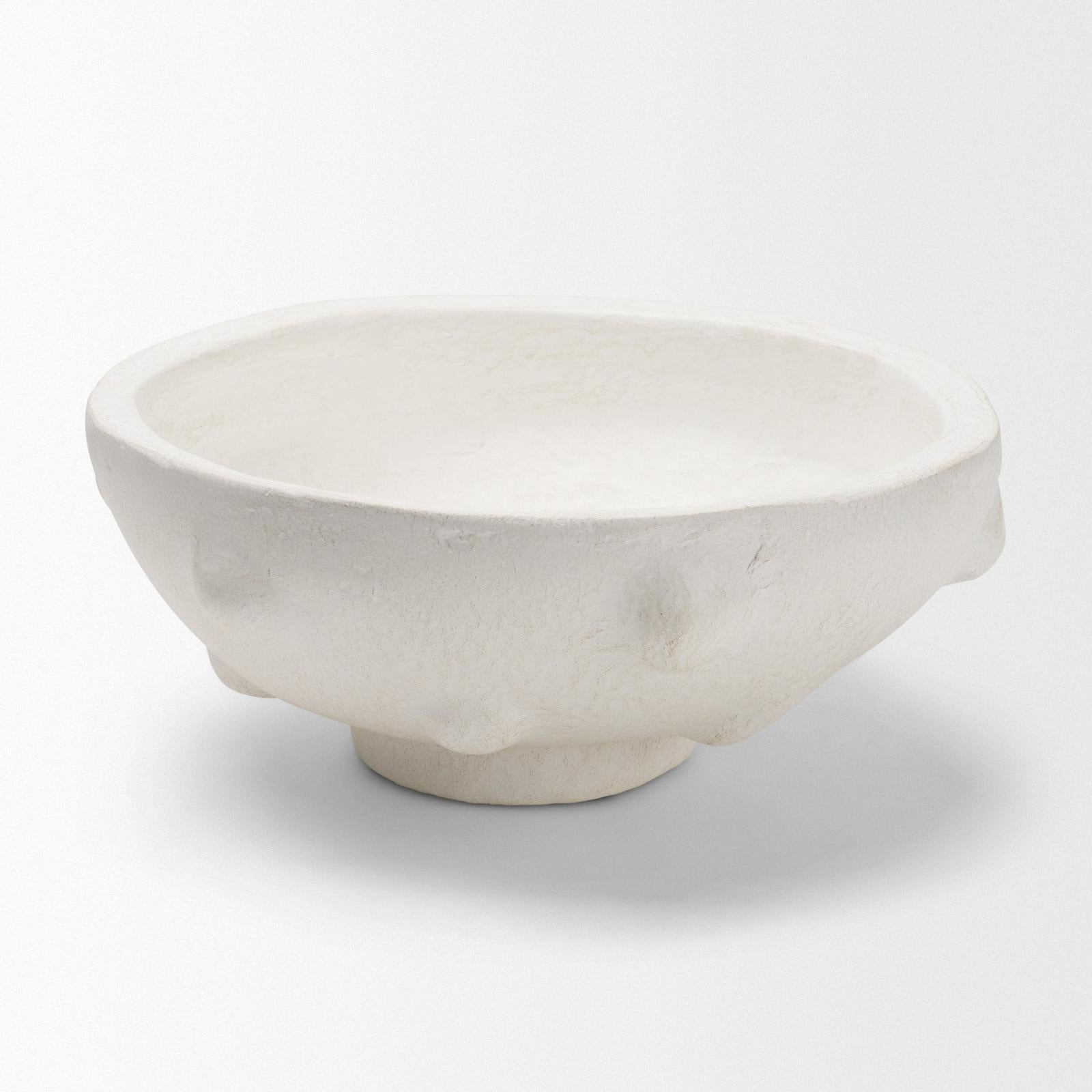 Mercana Punto White Paper Mache Dotted Centerpiece Bowl