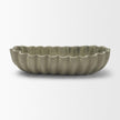Mercana Camelia Fluted Sage Green Paper Mache Round Centerpiece Bowl