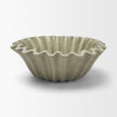 Mercana Camelia Fluted Sage Green Paper Mache Round Centerpiece Bowl