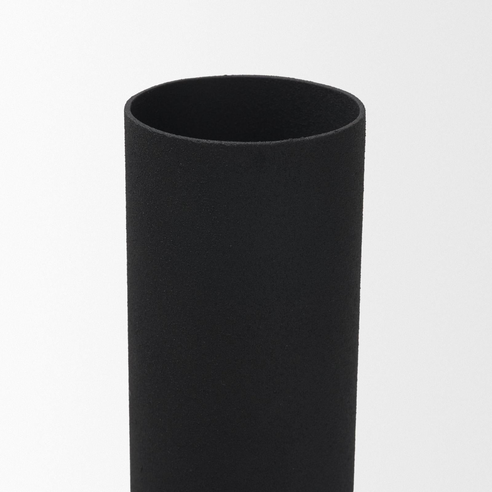 Mercana Veda Black Metal Geometric Vase