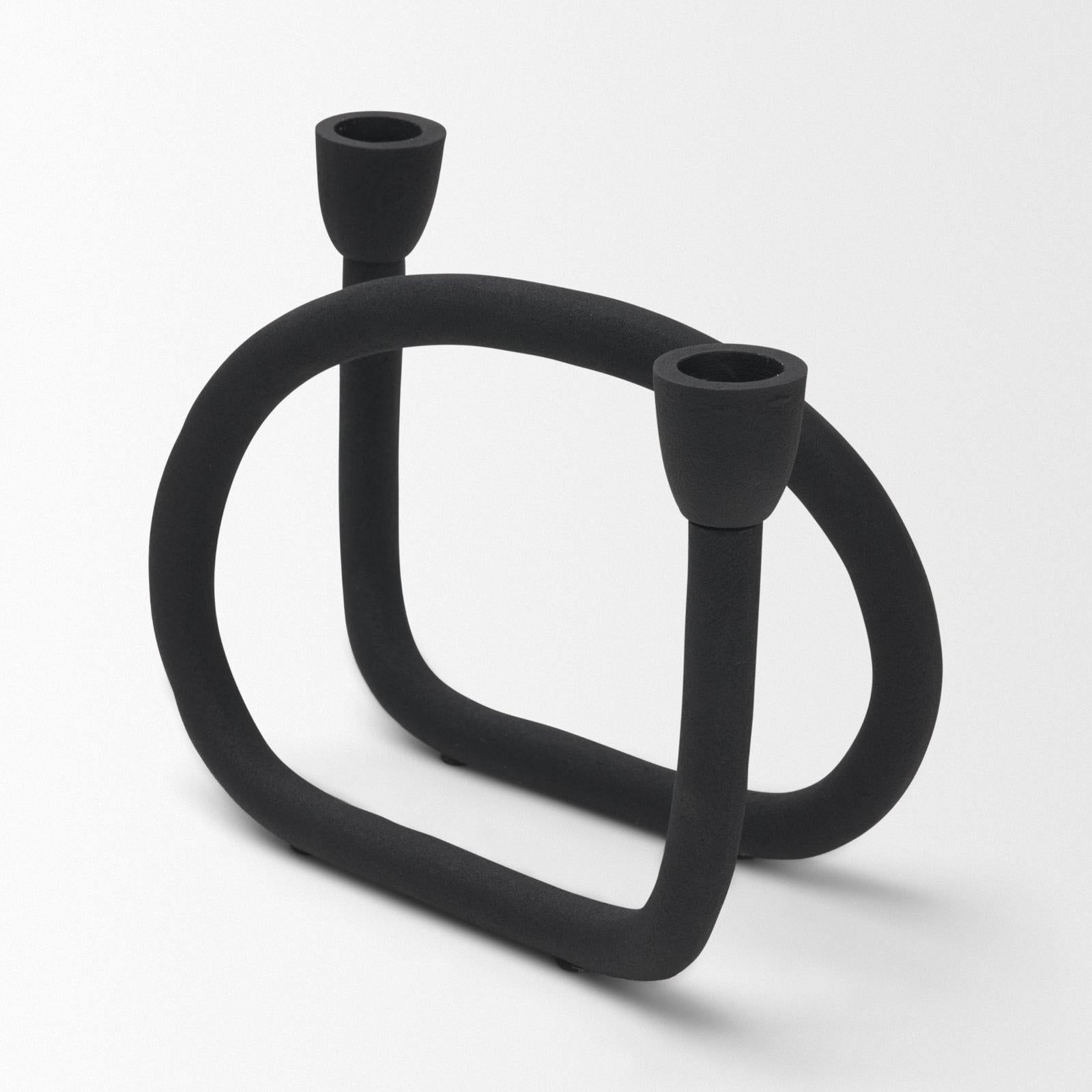 Mercana Serpens Black Metal Candle Holder