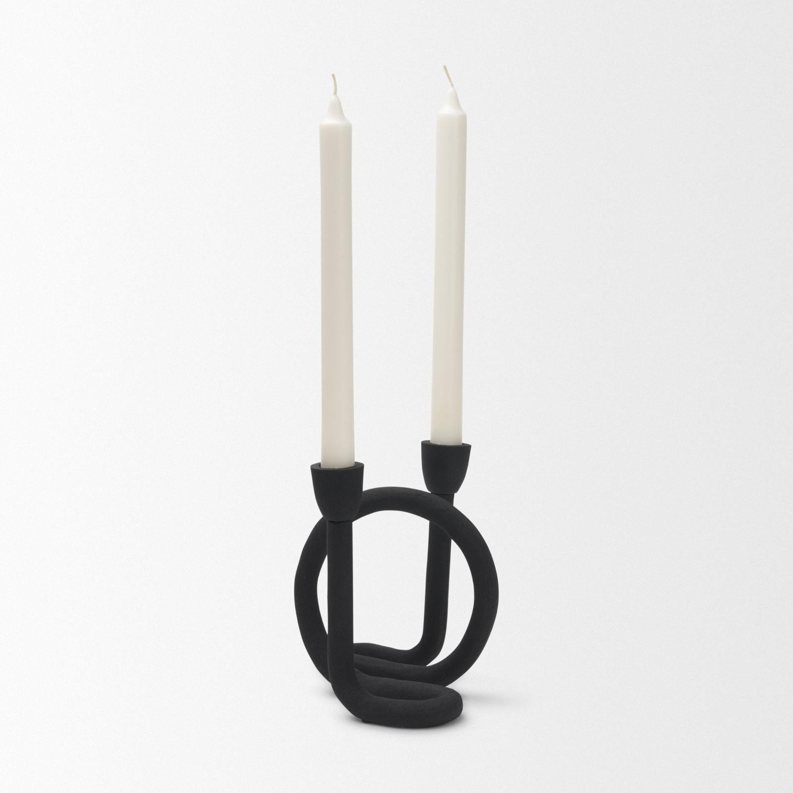 Mercana Serpens Black Metal Candle Holder