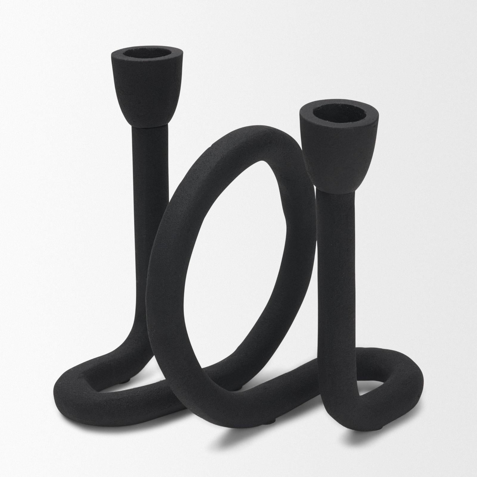 Mercana Serpens Black Metal Candle Holder