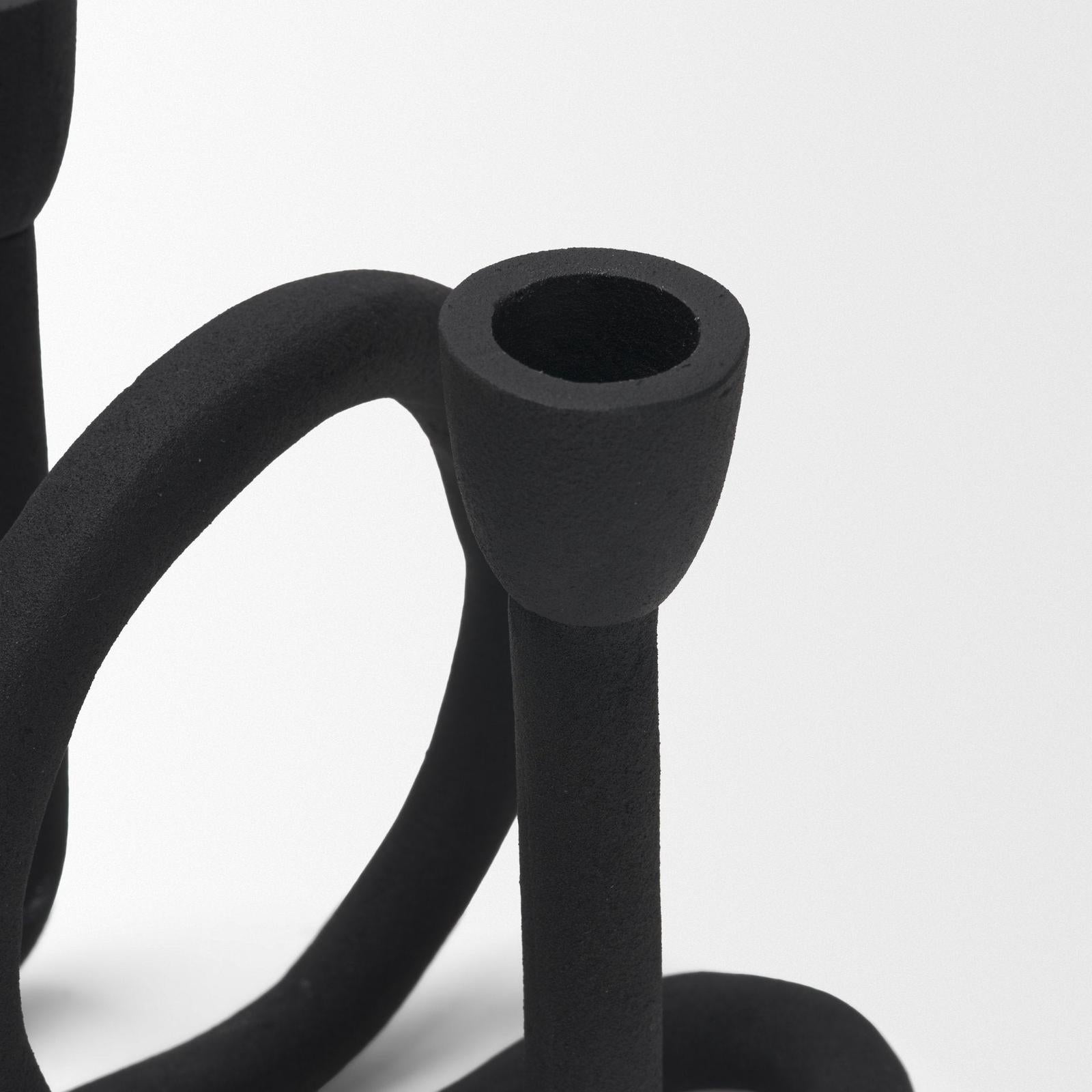 Mercana Serpens Black Metal Candle Holder
