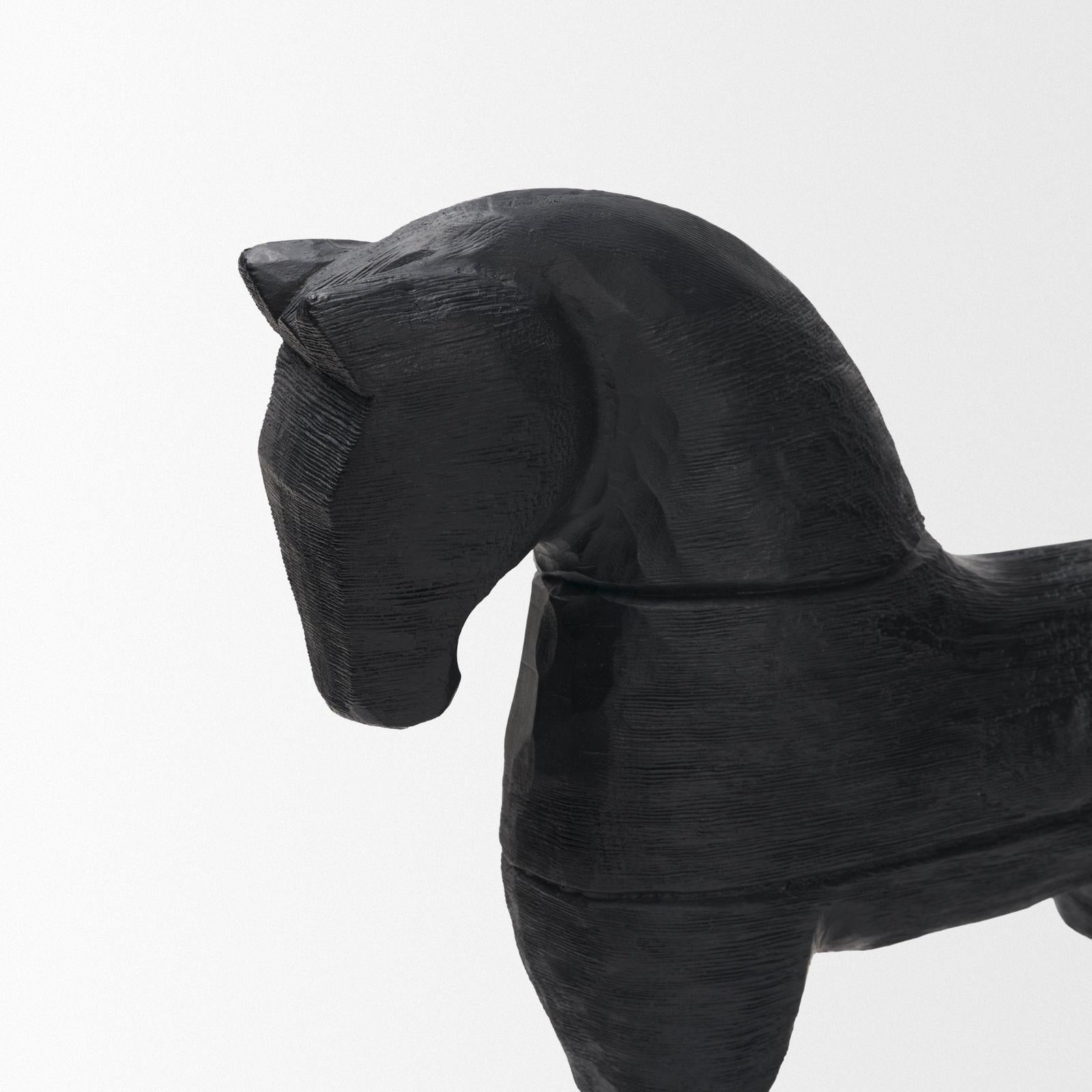 Mercana Equus Black Wooden Horse Decorative Object