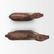Mercana Farasi Medium Brown Wood Carved Horse Object - Set of 2