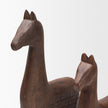 Mercana Farasi Medium Brown Wood Carved Horse Object - Set of 2