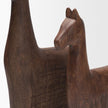 Mercana Farasi Medium Brown Wood Carved Horse Object - Set of 2