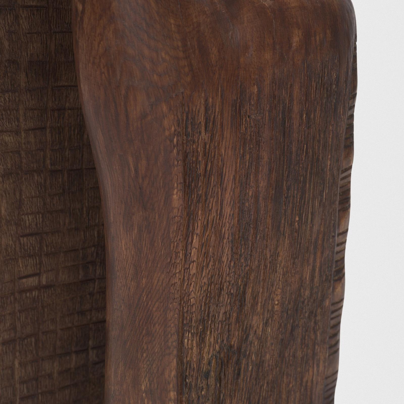 Mercana Farasi Medium Brown Wood Carved Horse Object - Set of 2
