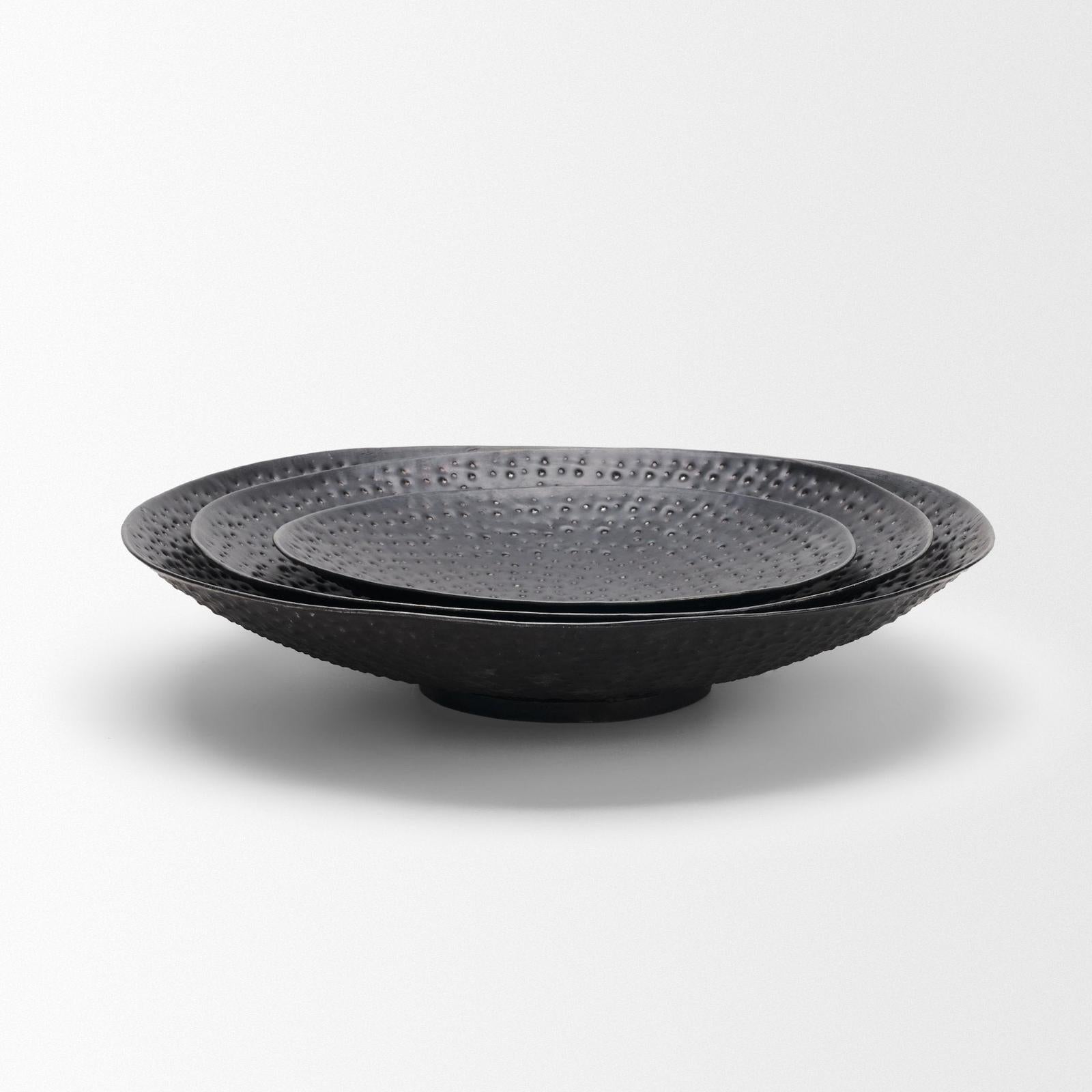 Mercana Patera Hammered Iron Metal Decorative Bowls - Set of 3