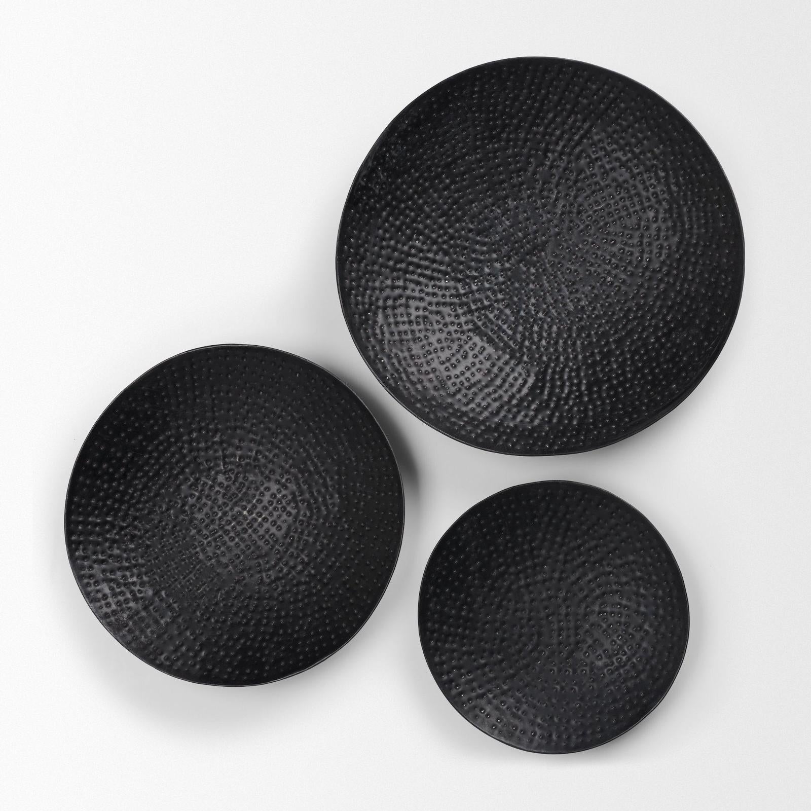 Mercana Patera Hammered Iron Metal Decorative Bowls - Set of 3