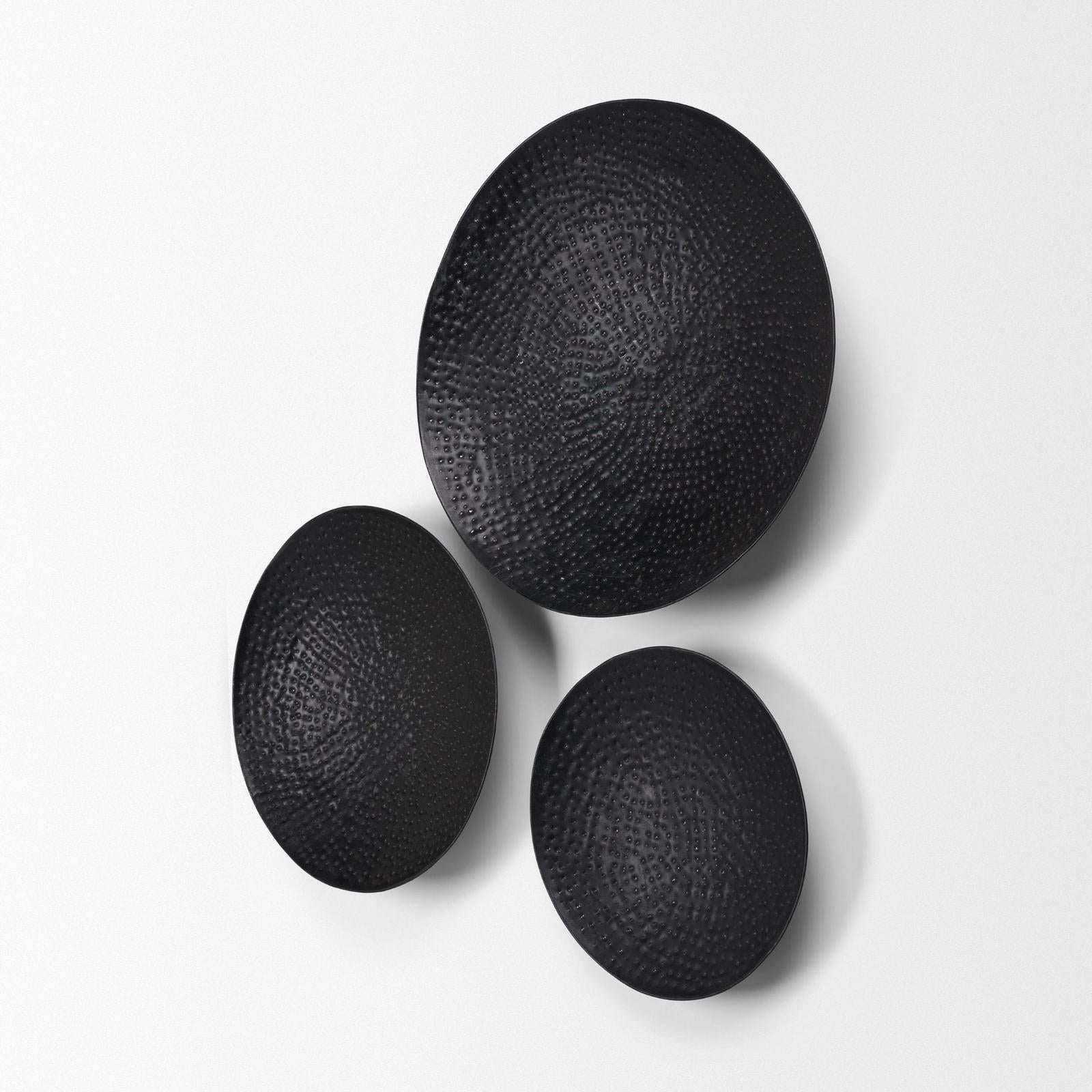 Mercana Patera Hammered Iron Metal Decorative Bowls - Set of 3