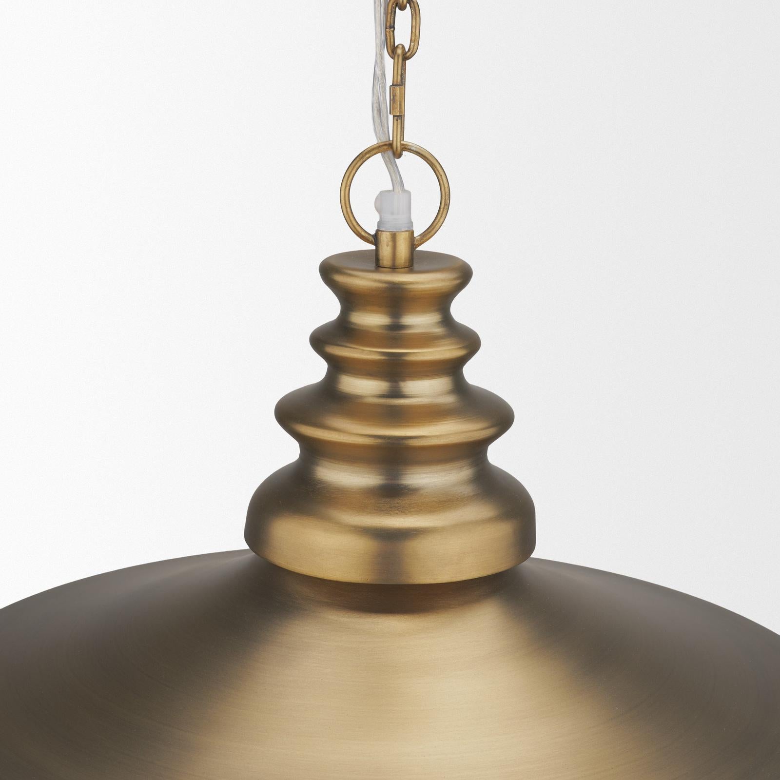 Mercana Keller Antiqued Brass Metal 1-Light Pendant