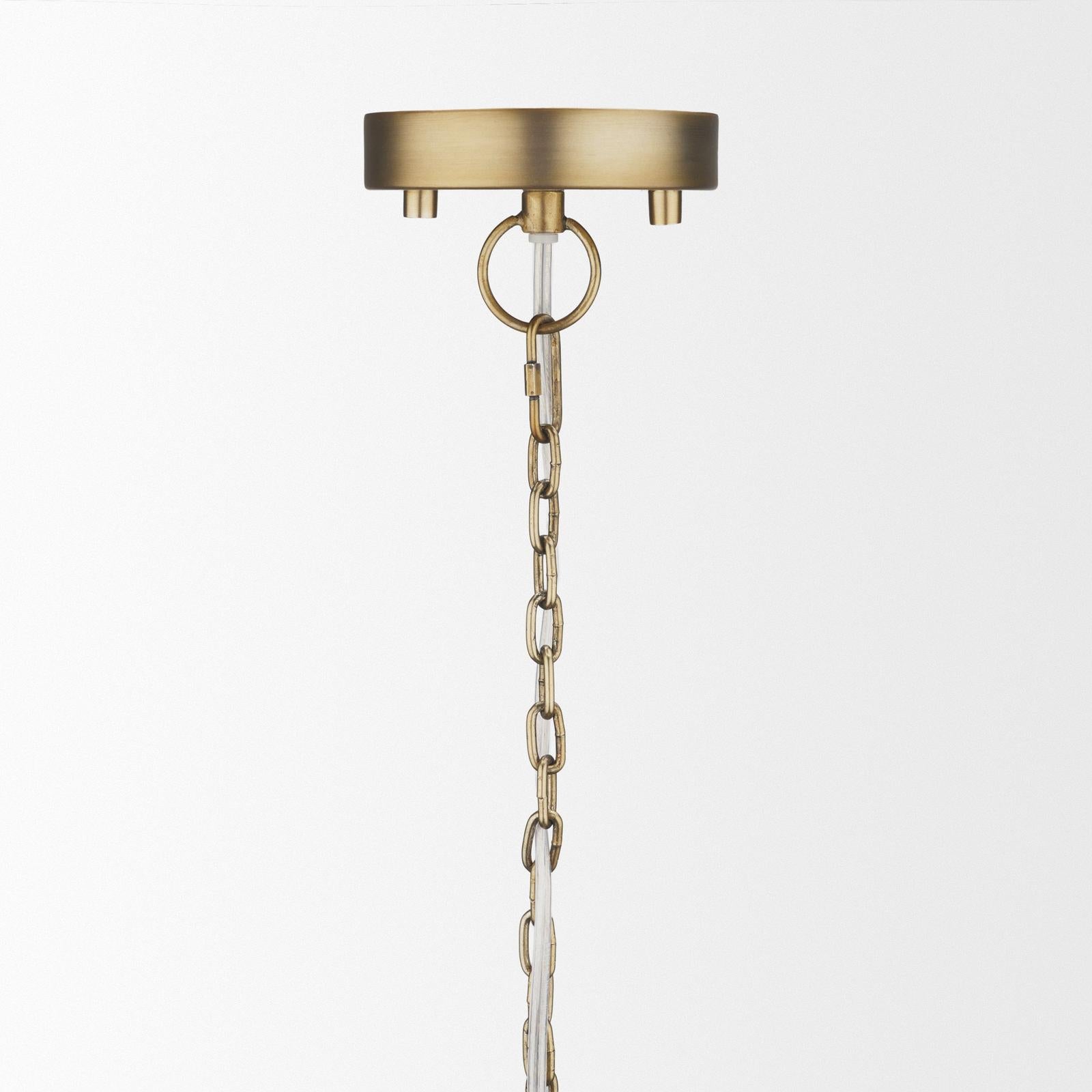 Mercana Keller Antiqued Brass Metal 1-Light Pendant