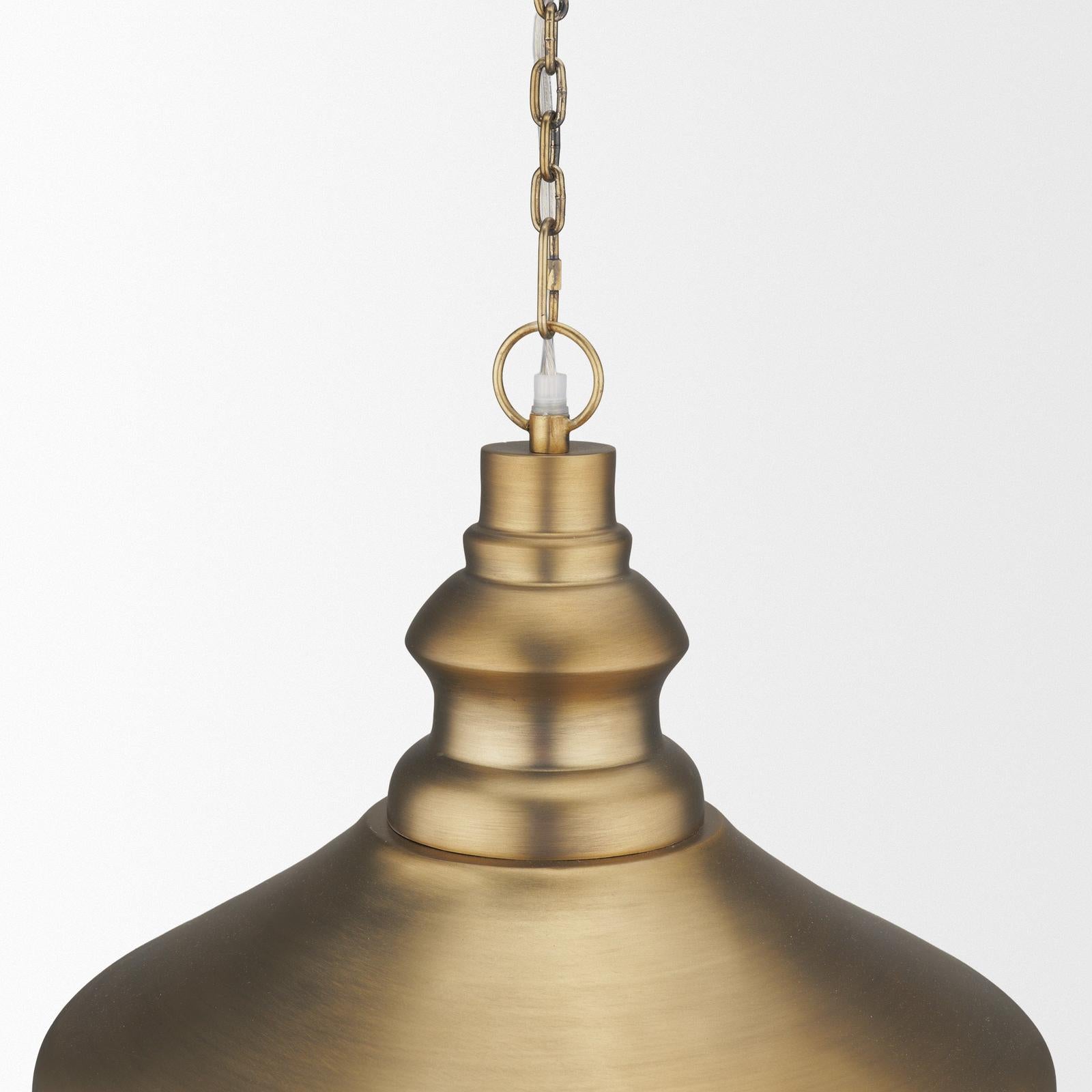 Mercana Keller Antiqued Brass Metal 1-Light Pendant