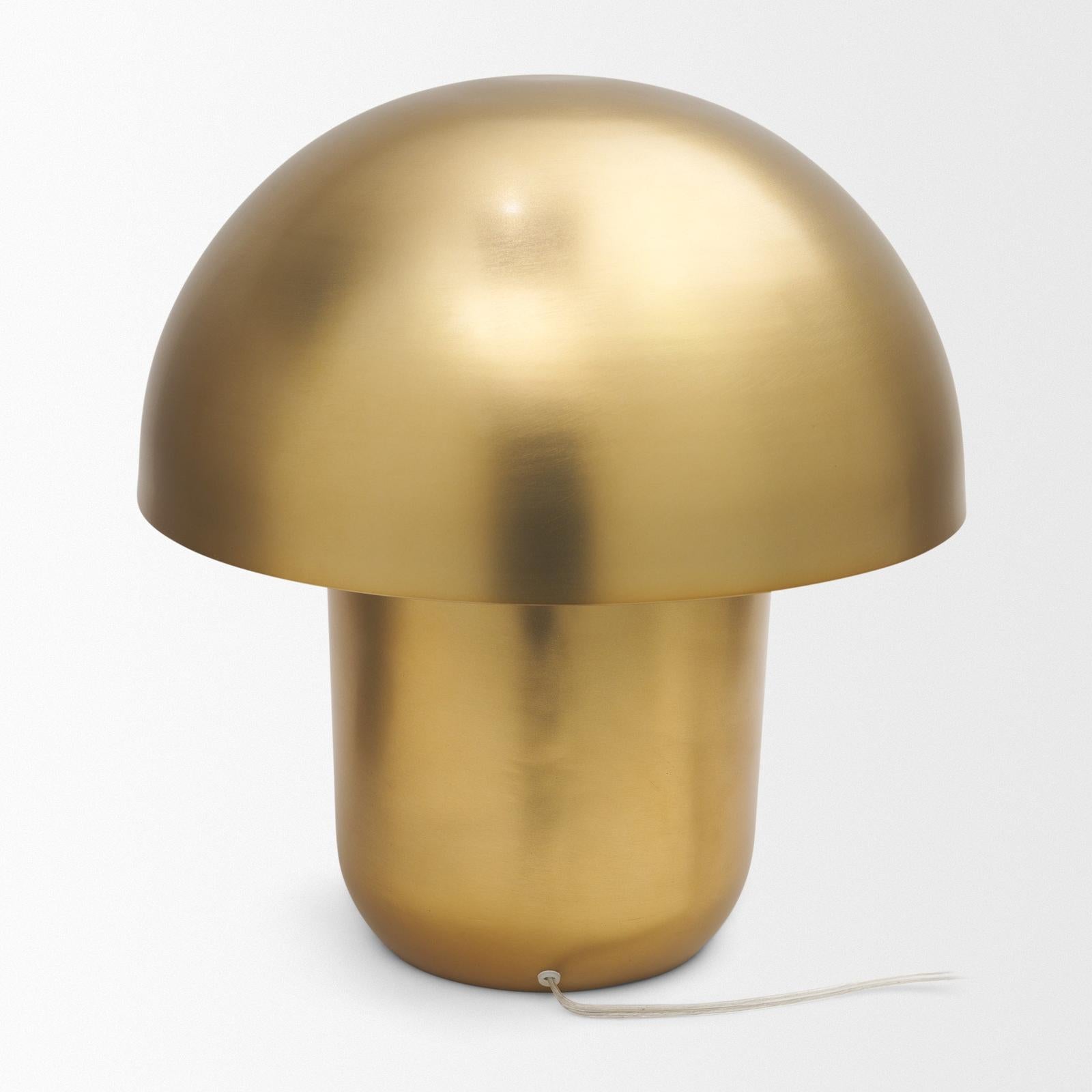Mercana Orlo Gold Metal Mushroom Table Lamp