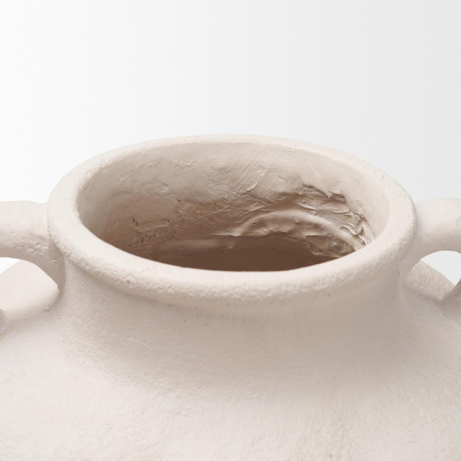 Mercana Syros Twisted Cream Ceramic Urn Vase