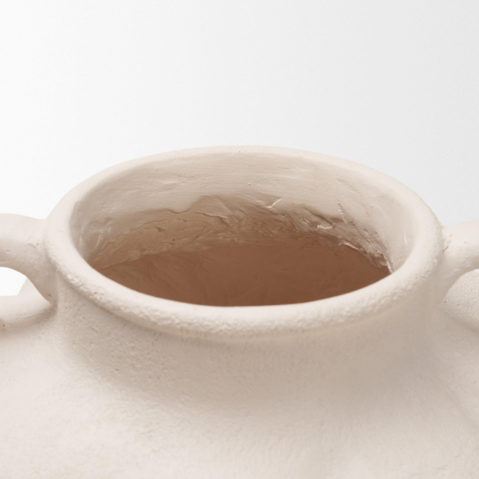 Mercana Syros Twisted Cream Ceramic Urn Vase