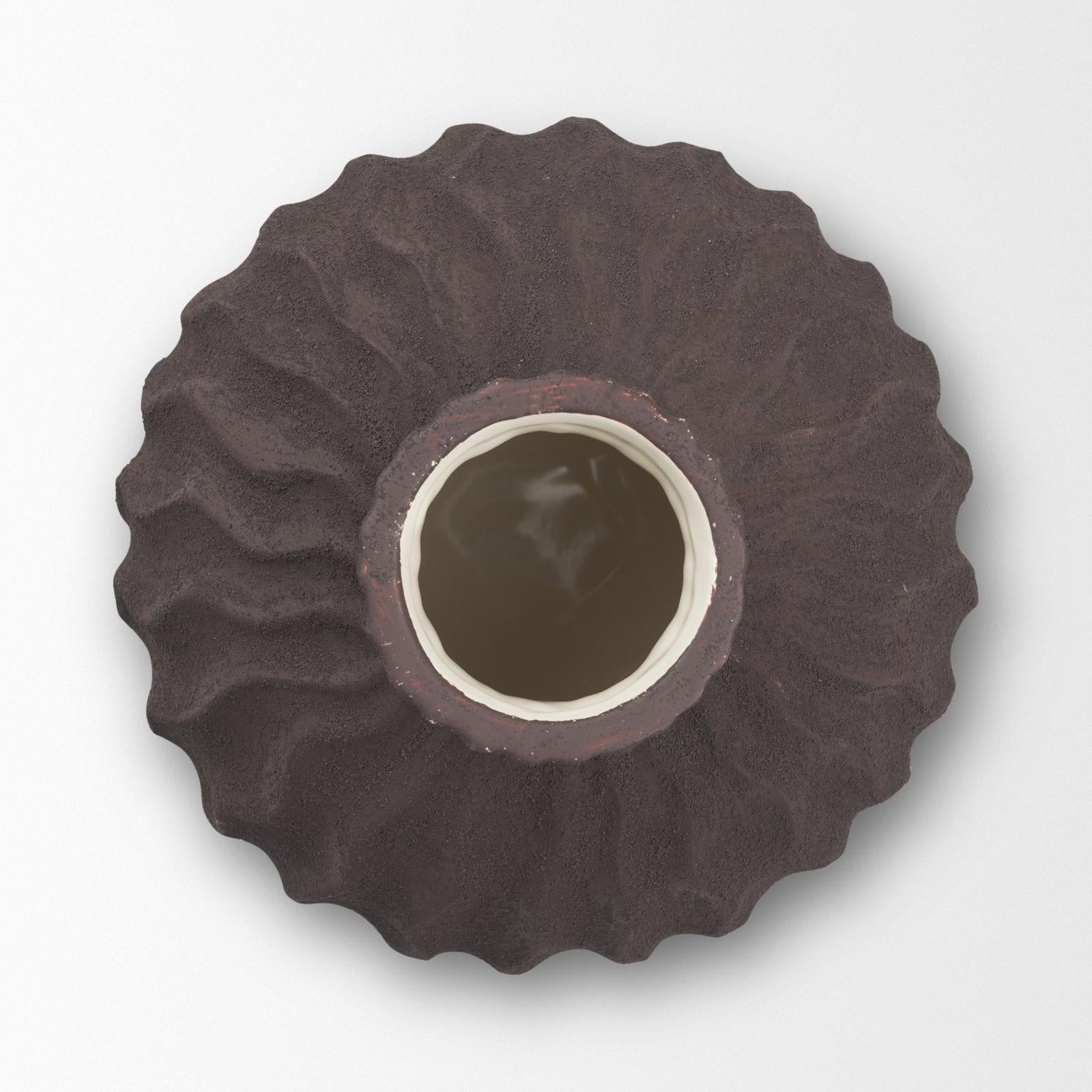 Mercana Tidal Ceramic Rippled Decorative Vase