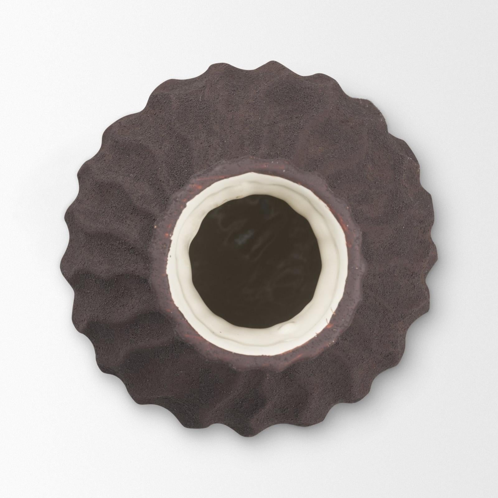 Mercana Tidal Ceramic Rippled Decorative Vase